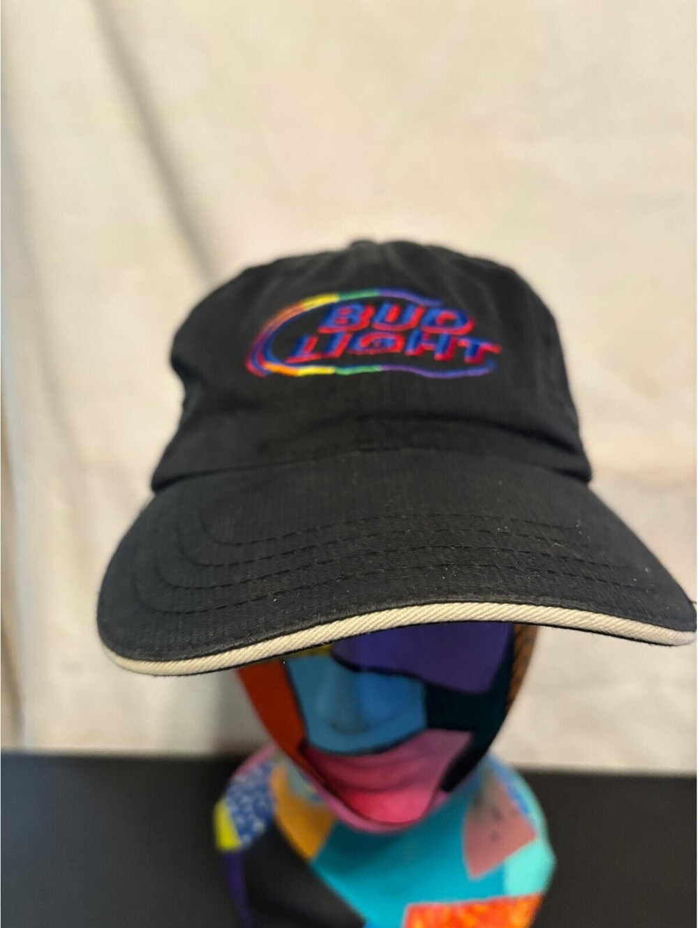 Bud Light RARE Blue ‘Be Yourself’ Cap Hat Adjustable Rainbow Stripe LGBT Pride